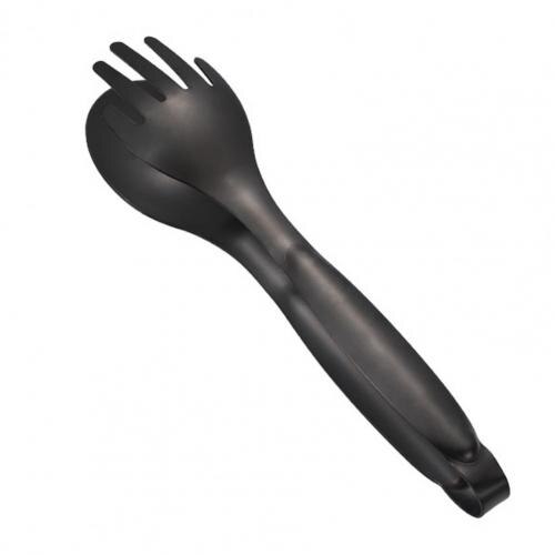 Food Clamp Ergonomic Kitchen Utensils 304 Stainless Steel BBQ Steak Buffet Clip for Kitchen Stainless steel food tongs: Black