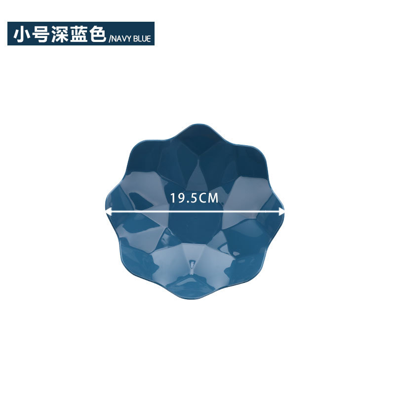 Fruitschaal Thuis Woonkamer Plastic Bloem Effen Opslag Container Kantoor Snoep Snack Zaden Moer Plaat Gedroogd Fruit Kom: Small dark blue