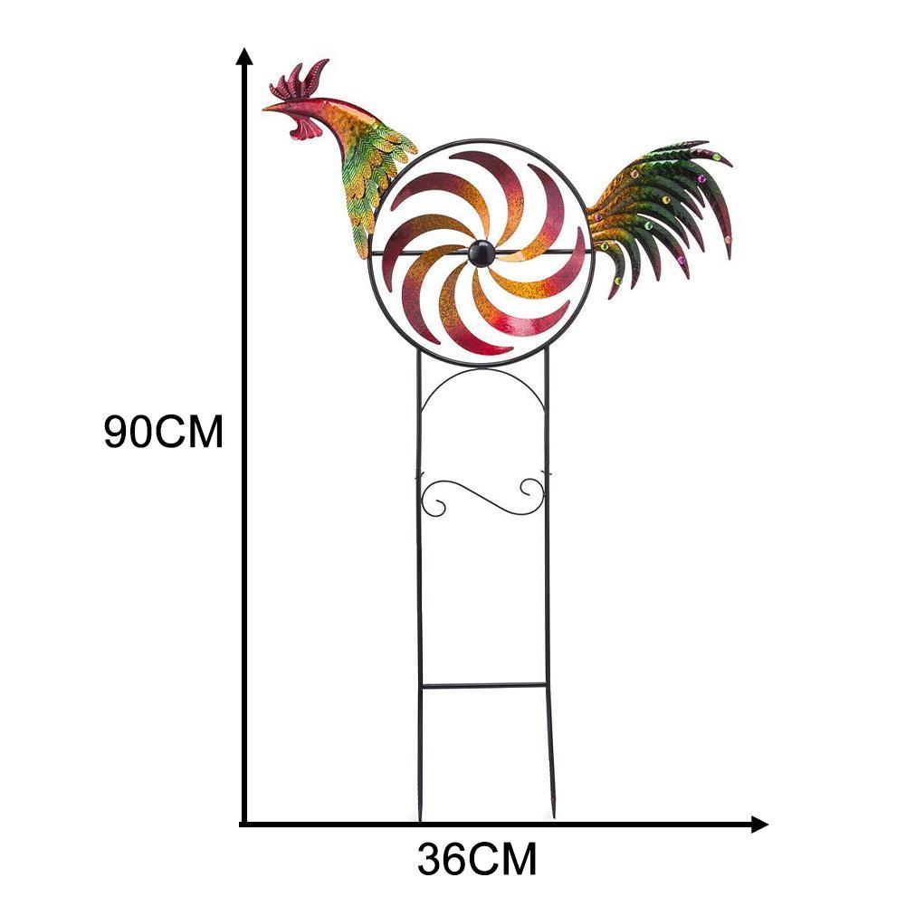 1pc Metal Windmill Rooster Wind Spinners Statue Handmade Outdoor Garden Lawn Courtyard Decoration Ornament