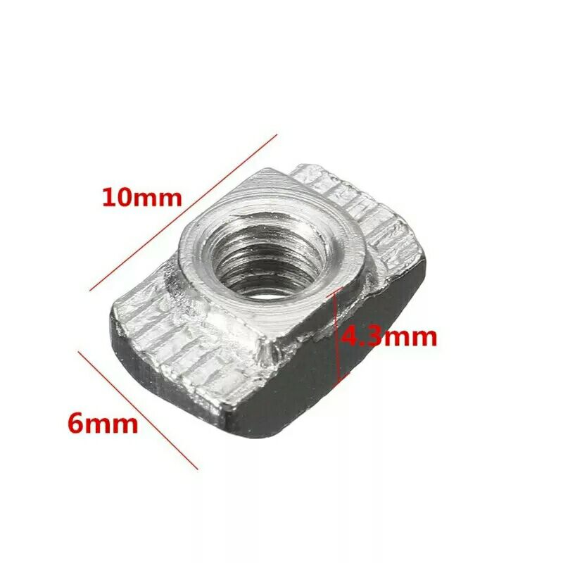 Tuercas cuadradas de bloque en T, martillo deslizante t-track para sujetador de perfil de aluminio, M3, M4, M5, M8, M10, , 3030, 4040, 10 piezas