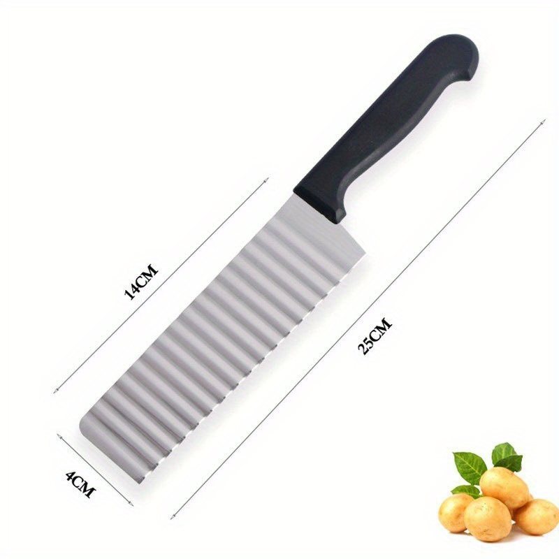 1 stuks roestvrijstalen golfmes keukengereedschap: aardappelfrituursnijder, fruit-groentesnijder en spiraalsnijder: Default Title