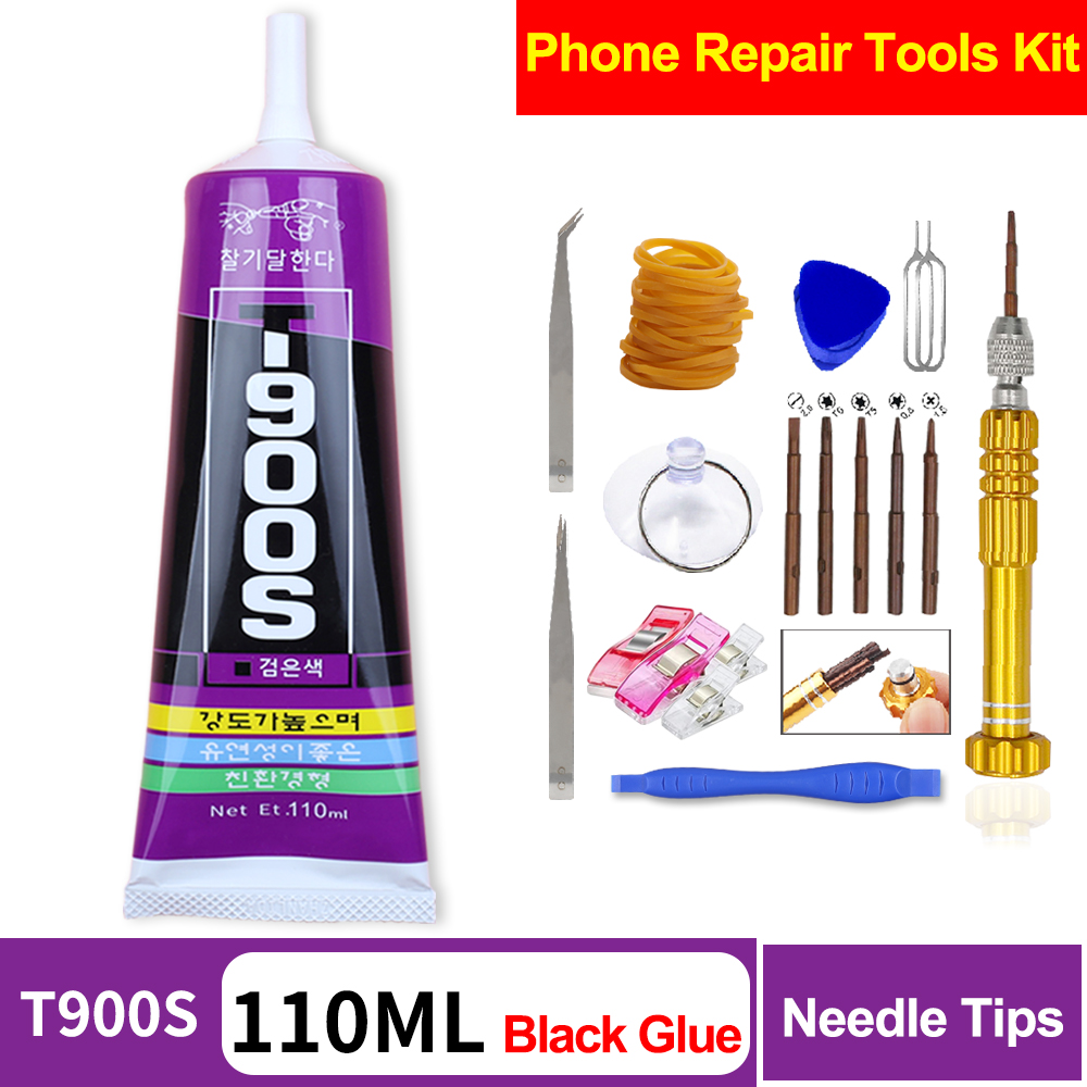 Cell Phone Repair Glue LCD Electronics Frame Display Epoxy Adhesive Touch Screen Headphone Speaker Rubber Edge Sealant Tools Kit: Pink