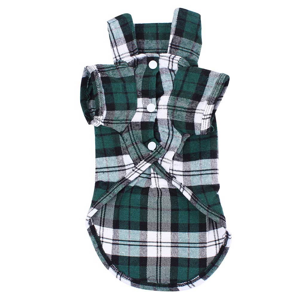 Hund Hemden für Französisch Bulldogge Klassische Plaid Haustier Weste Kleidung für Kleine/Mittlere/Große Hunde Katzen Weiche Haustier liefert XS/S/M/L/XL: Grün / XS
