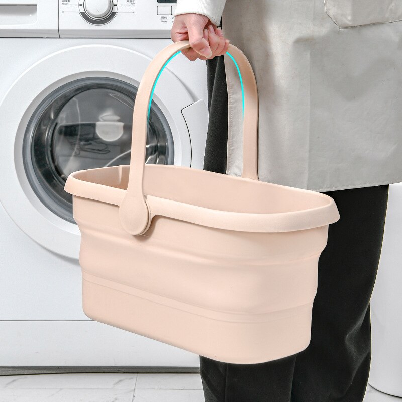 Foldable drainage bucket household large washing mop bucket portable rectangular water storage laundry bathroom plastic bucket