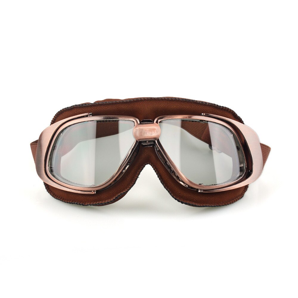 Casco de motocicleta Steampunk, gafas voladoras, piloto Vintage, gafas de motorista, protección UV: Clear lens