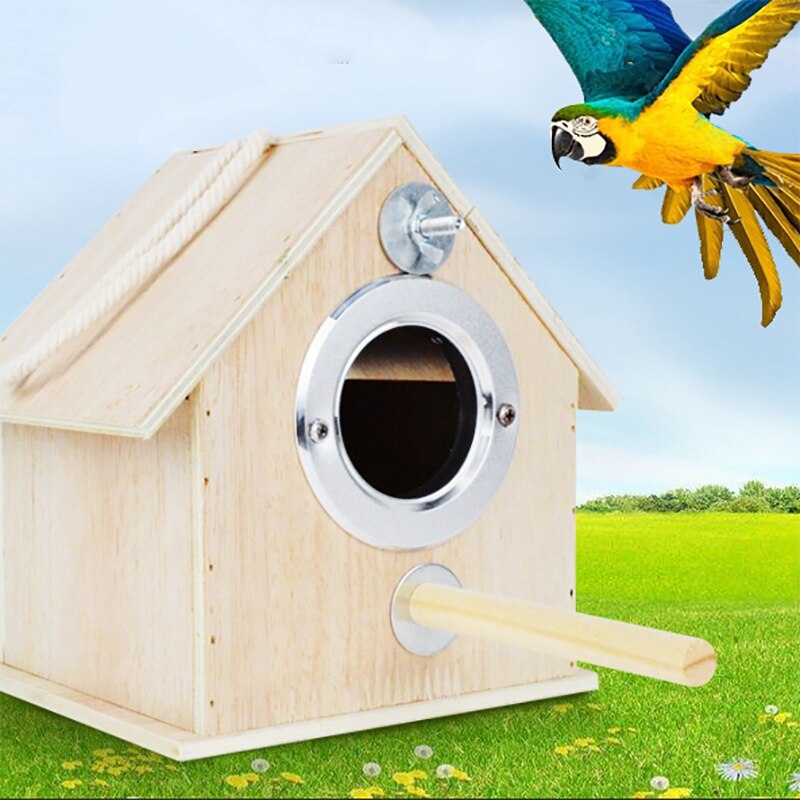 Bird's Nest Parrot Breeding Box Outdoor Breeding Box Bird Garden Shelter Perch Residence