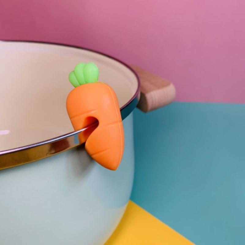 1PC Spill-proof Pot Lid Rack Silicone Heat-resisting Overflow Stoppers Pot Cover Lifter Durable Kitchen Specialty Tools