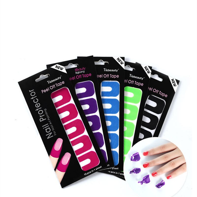 U-shaped Fingerprint Stickers Stripping Tape Finger Skin Protection Anti-splash Protection Nails Nail Polish Stickers
