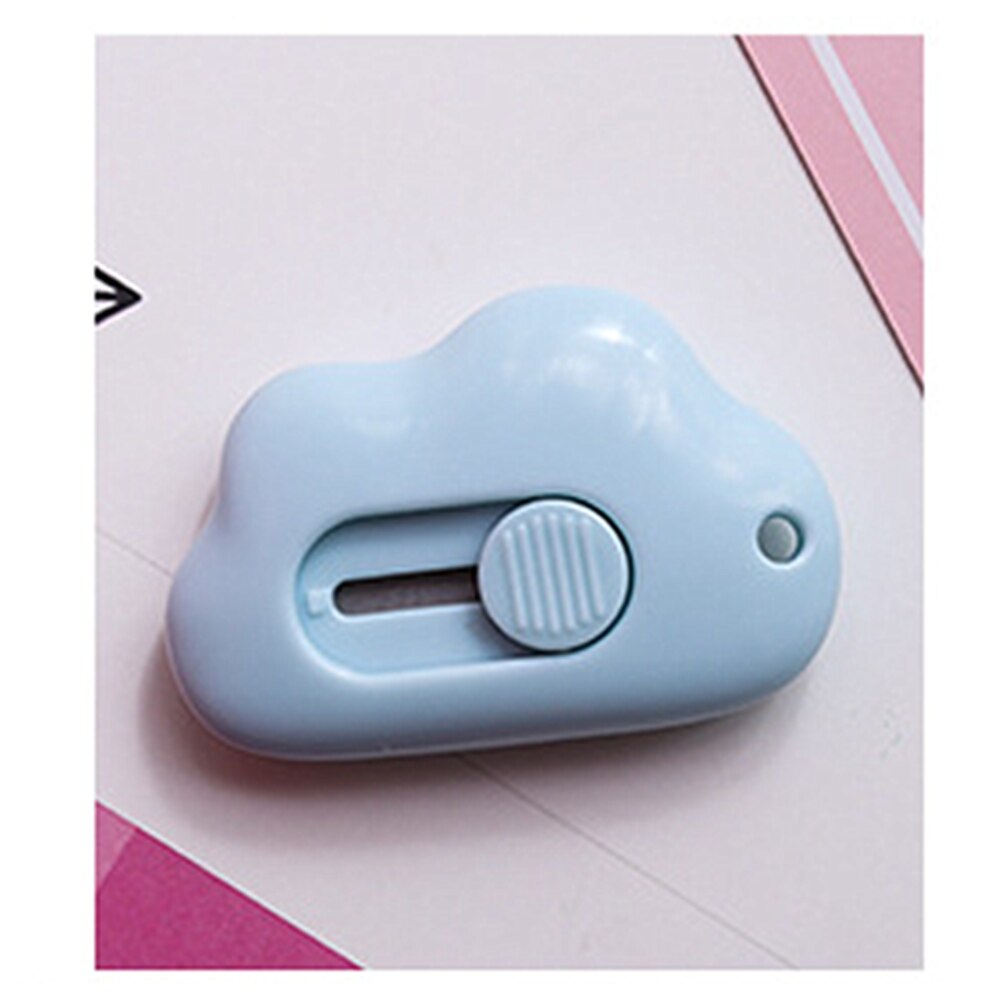 Retractable Razor Knife Cute Carrot Shaped Art Envelope Utility Knife for Packages Box Cutters,Cutting Paper Craft Cardboard etc: Blue cloud