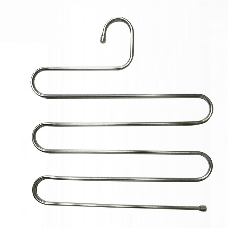 5 layers Stainless Steel Clothes Hangers S Shape Pants Storage Hangers Clothes Storage Rack Multilayer Storage Cloth Hanger: Default Title