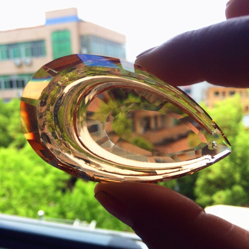 (Gratis Ring) 63mm K9 Crystal Shell Vorm Champane/AB/Clear Kleur Kroonluchter Hanger Mooie Verlichting Deel Woondecoratie