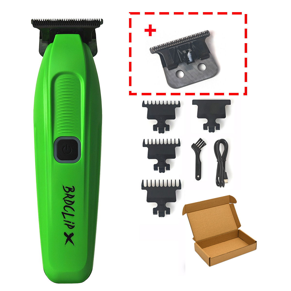 7500 RPM Professionele Tondeuse 0 Afstand DLC Blade Kapper Set 9000 RPM Scheerapparaat Haar Snijmachine Salon Elektrische tondeuse: Rood