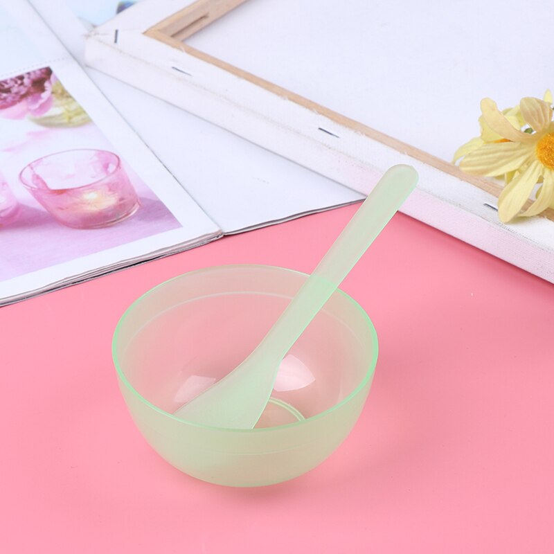 Conjunto para mascarilla Facial 2 en 1, cuenco mezclador, cuchara, palo, cepillo, conjunto para cuidado del rostro, conjuntos profesionales de belleza Facial para mujer: green