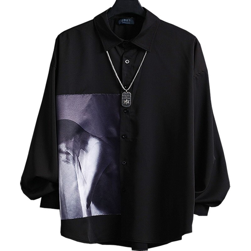Herre pluss størrelse 5xl 6xl 7xl 8xl 9xl 10xl langermet skjorte med uformelt trykk myk komfortabel slank skjorte for menn