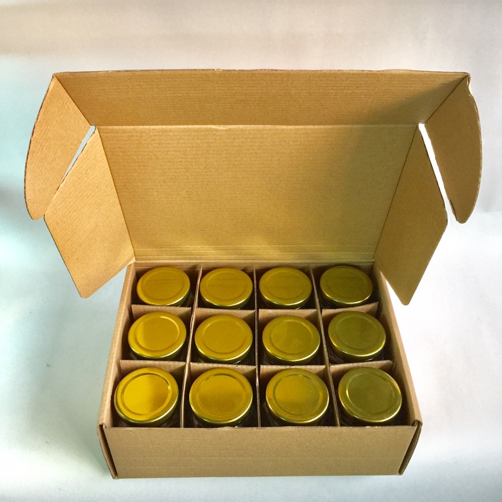 Bocaux à confiture en verre hexagonal | 4oz (110ml) bocaux à confiture avec couvercle en or, vrac 12 paquets, USD25.2