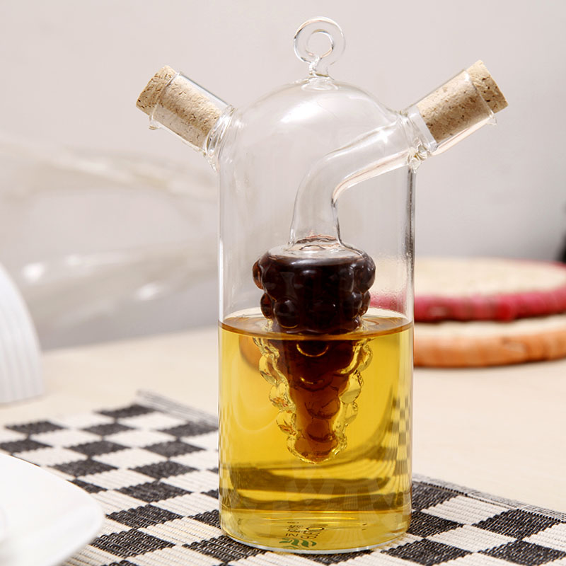 Recipiente de vidrio para salsa de soja y vinagrera de vinagre, botella de aceite y vinagre, bote de condimentos, suministros de cocina