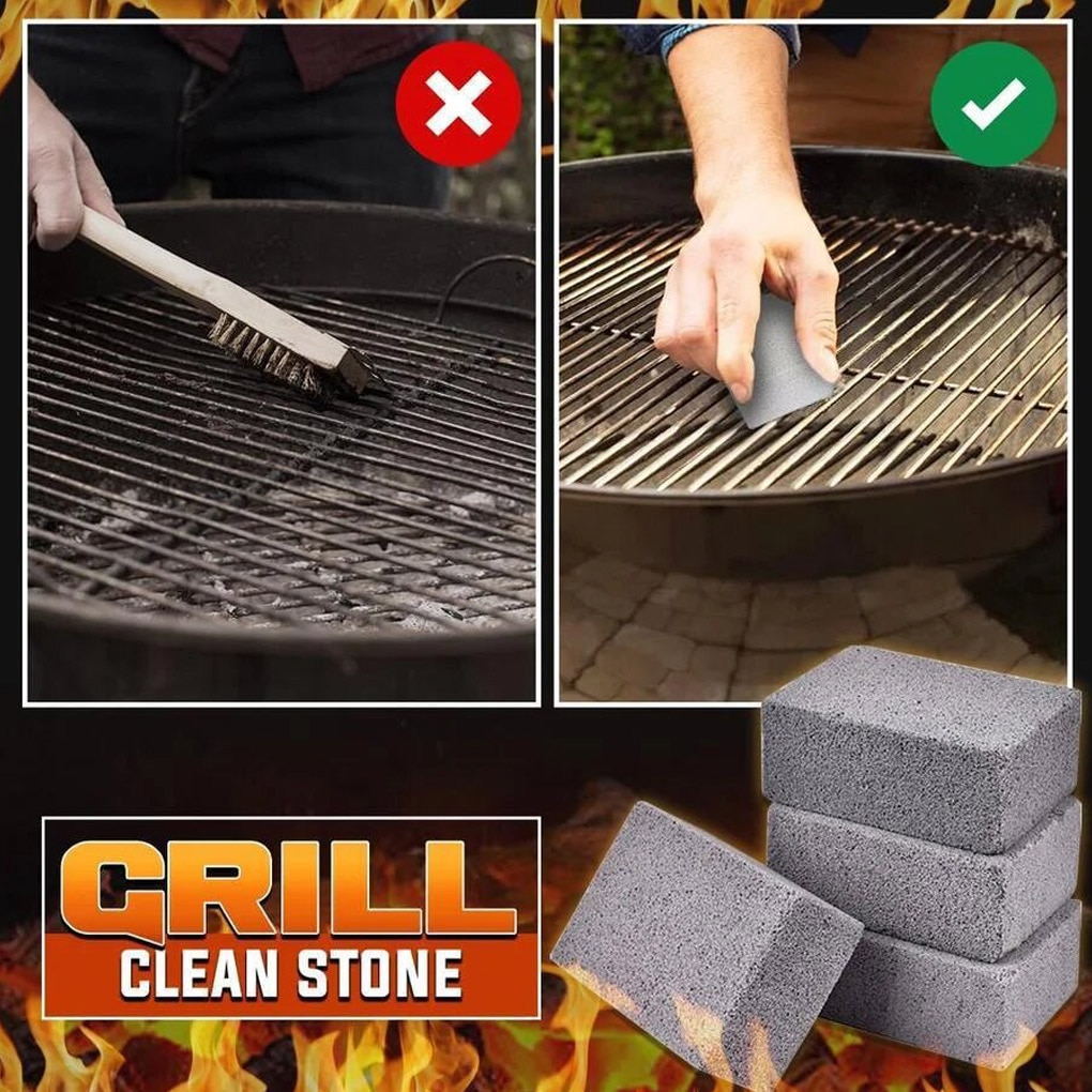 2Pcs BBQ Grill Cleaning Brick Block Barbecue Cleaning Stone BBQ Racks Stains Grease Cleaner BBQ Tools Kitchen Decorates Gadgets