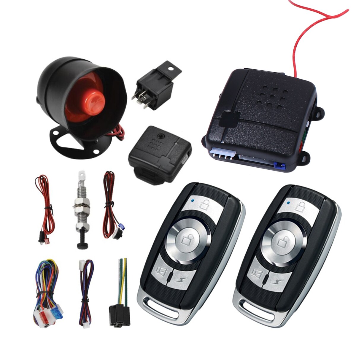 Set of Car Alarm System Smart Remote Control 12V Burglar Alarm System Locking Alarm System Security System for Vehicle Auto Car