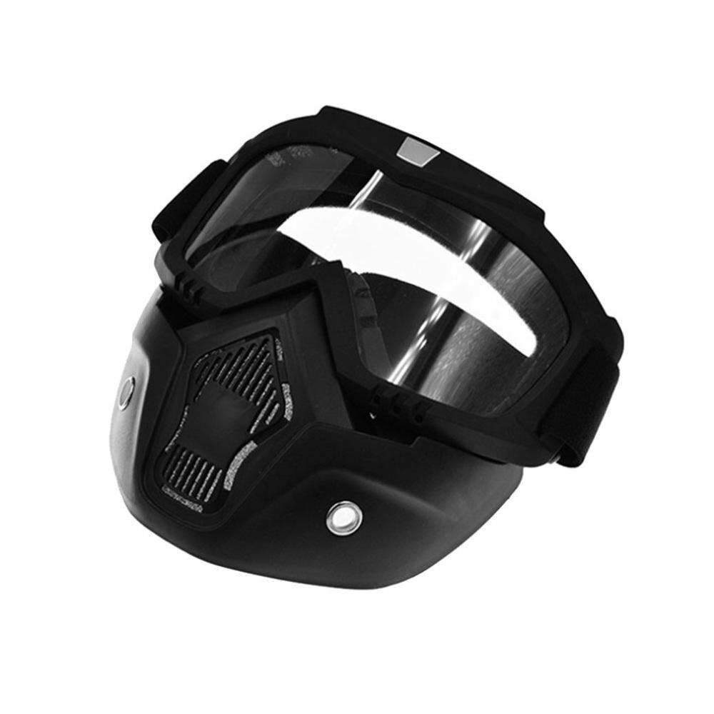 Motorcycle Shark Helmet Goggles Motocross Helmet Glasses Retro Windproof Open face Helmets Goggles Mask: Transparent lens