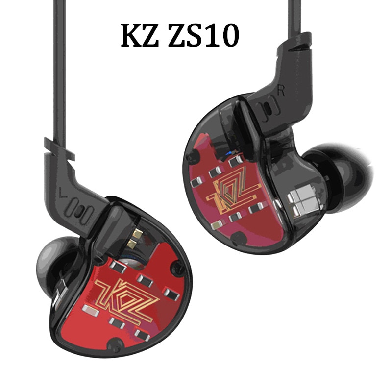 Auriculares internos KZ ZS10 4BA + 1 DD, auriculares híbridos con graves de alta fidelidad, auriculares con Monitor de DJ, auriculares KZ ZS6 AS10 ZST ES4 ED16 BA10