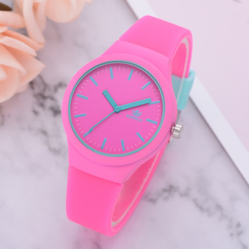 Dames solide modèle montre-bracelet horloge silicone bracelet femmes montres décontracté montre pour femme Simple femme montre montre femme