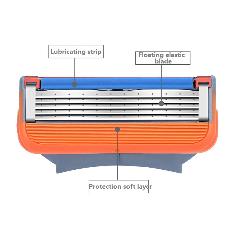 GGL8pcs/Lot Professionele 5 Lagen Scheren Scheermesjes Compatibel Voor Mannen Gezichtsverzorging