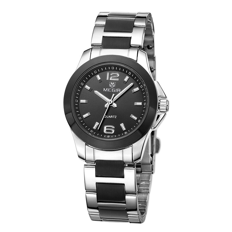 Megir Mode Vrouwen Horloges Relogio Feminino Luxe Liefhebbers Quartz Horloge Klok Vrouwen Montre Femme Dames Horloge 5006: Silver black