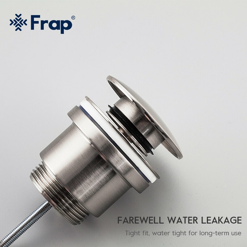 Frap Bathtub Drain Basin Sink Tap Drain Bath Overflow Hole Push Button Pop up Clack Waste Plug Kitchen Sinks Drains F62