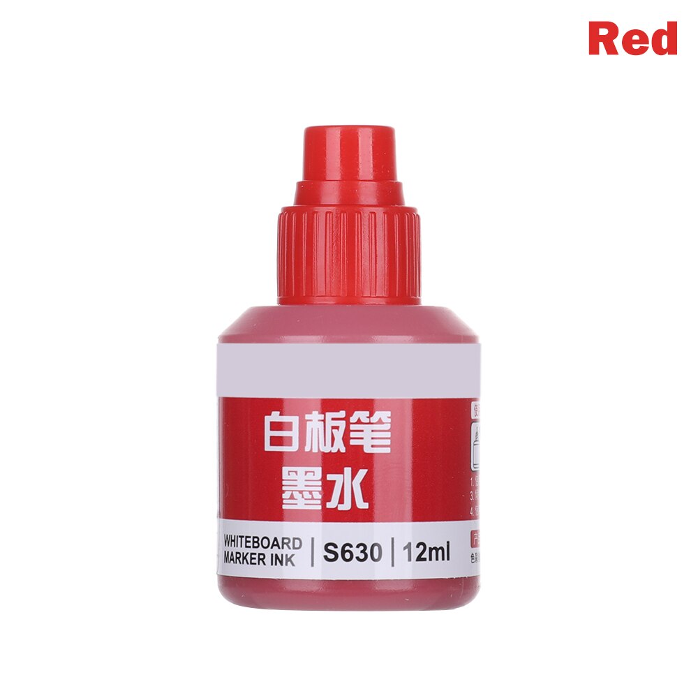 1Pc Refill Inkt Uitwisbaar Whiteboard Marker Pen Inkt Direct Droog Uitwisbare Inkt Vullingen Tool School Kantoorbenodigdheden: red