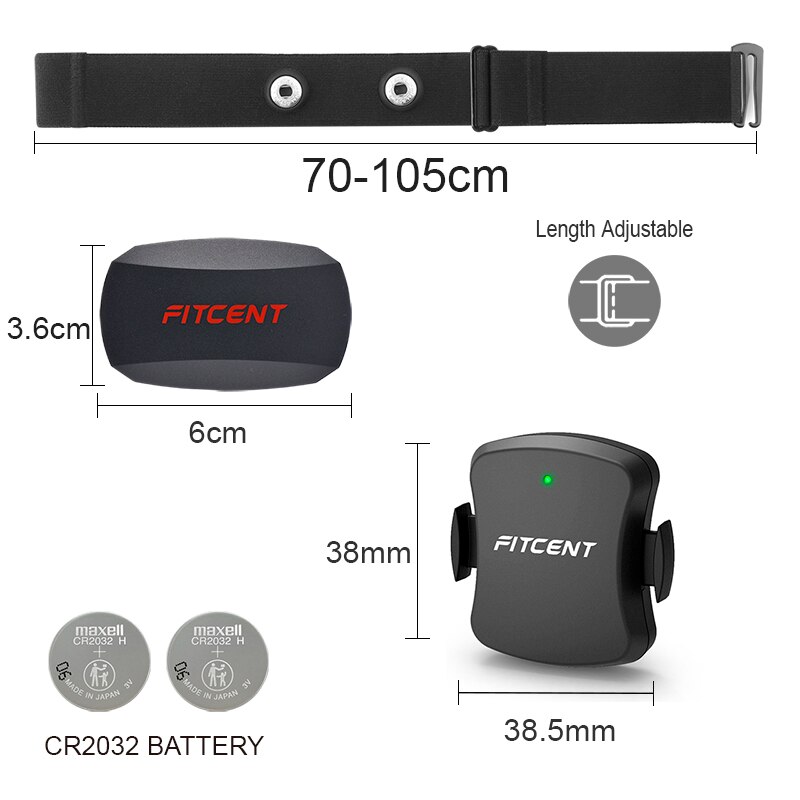 Fitcent Dual Mode Hartslagmeter Ant + Blutooth Fiets Cadans Snelheidssensor Cyling Computer Voor Wahoo Garmin Zwift Sport