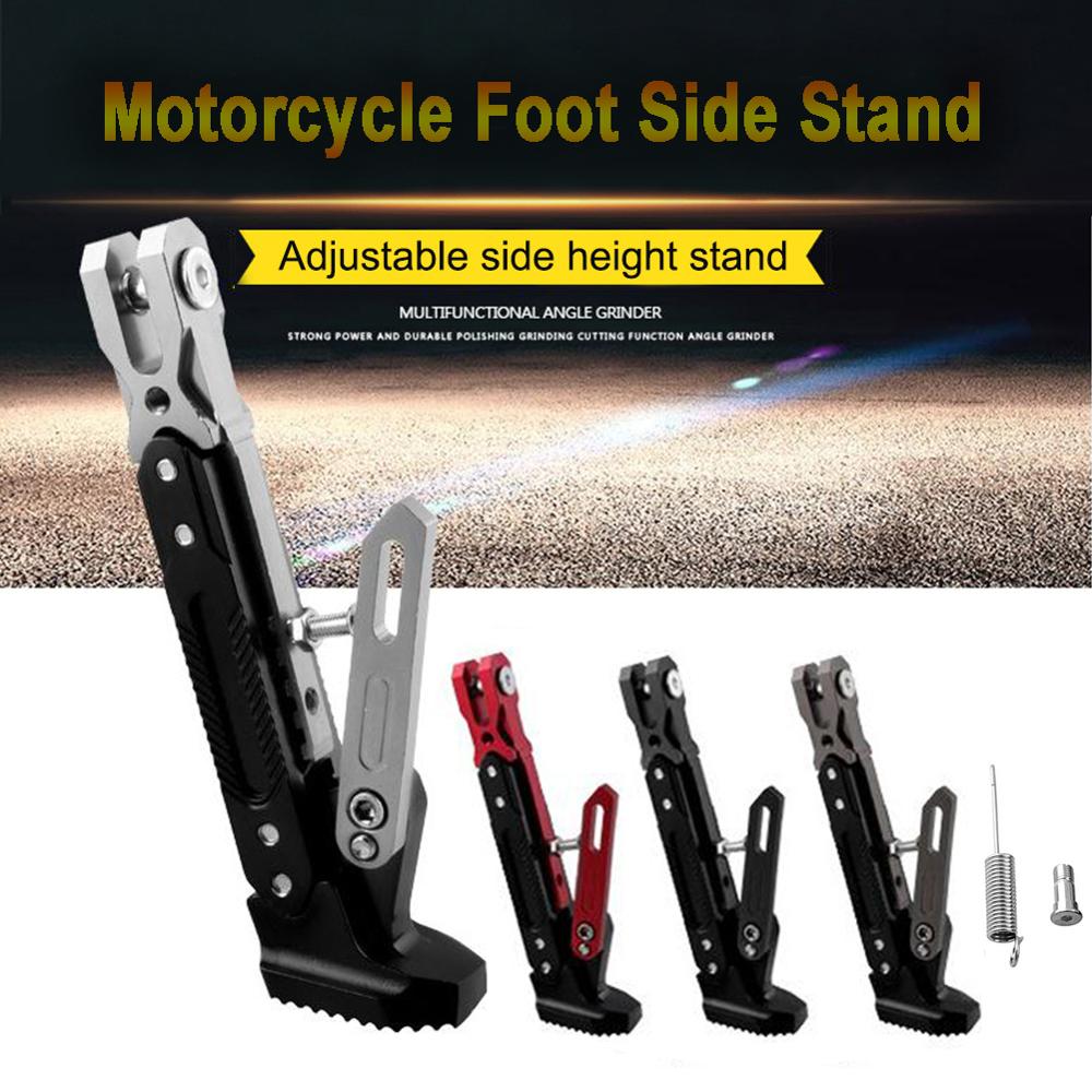 1pc justerbar kickstand fodsiden stå cnc aluminiumslegering til motorcykel universal