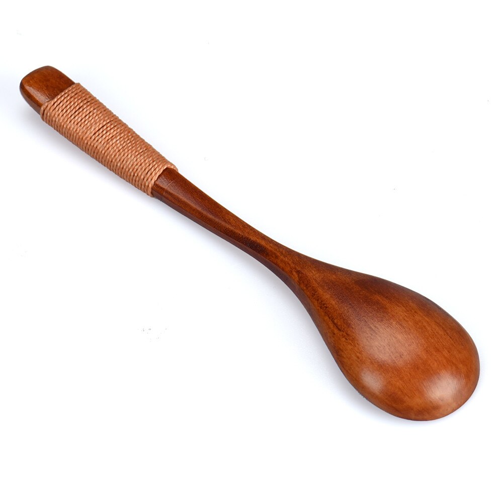Cuchara de madera de 14cm, utensilio de cocina de bambú, herramienta de madera para sopa, cucharadita de Catering para Kicthen, novedad,