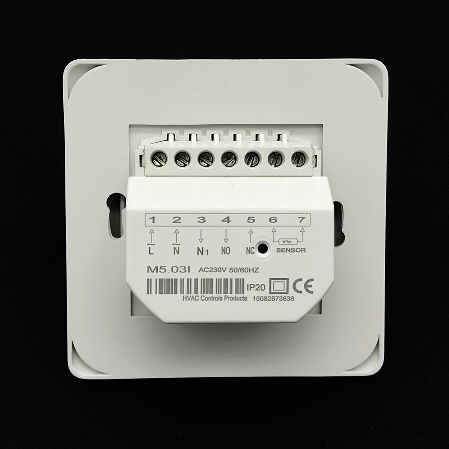 Minco heat  m5.03i vatten golvvärme temperaturregulator manuell termostat 230v nc inget ställdon 0 ~ 40 grader rött ljus