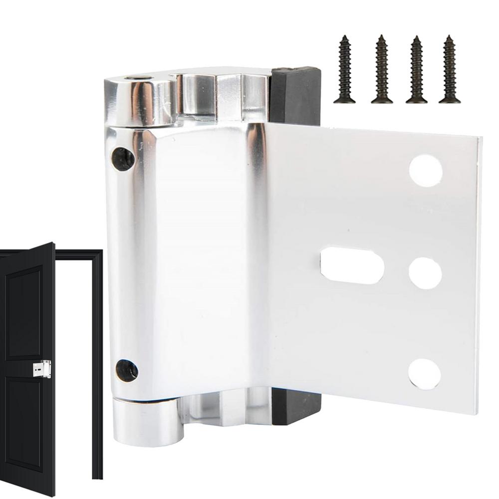 Door Security Latch High Security Door Latch Reinforcement Child Proof Door Lock With 4 Stainless Steel Screws Front Door: Silver