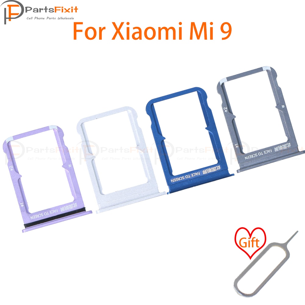 SIM Card Tray for Mi9 SIM Card Slot SIM Card Holder Card Slot Adapter for Mi 9 Replacement Parts with free Eject Pin