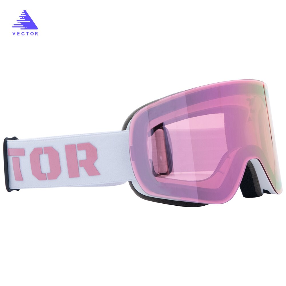 Vector Magnets OTG Ski Goggles Spherical Wide View Sunglasses Snow Glasses Anti-fog Interchangeable Lens