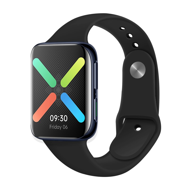 Mjukt silikon klockarmband för oppo smart klockband färgglatt armband sportband armband för oppo klocktillbehör: Svart / 41mm