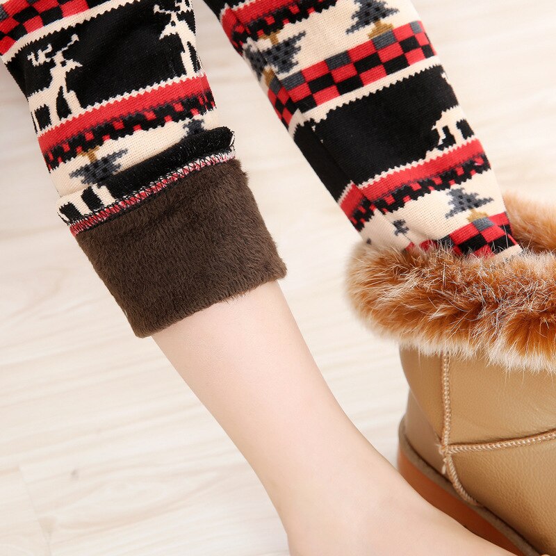 Vinter koreansk version af pigen perle fløjl falder ikke fløjl plus fløjl fortykkelse leggings støvler bukser