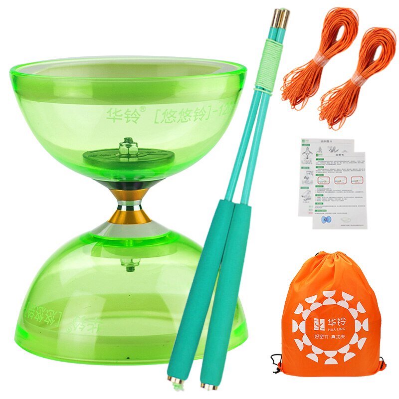 Chineseyoyo lager diabolo jonglering leksaker diabolo set packning 6 färger att välja med string bag: Grön