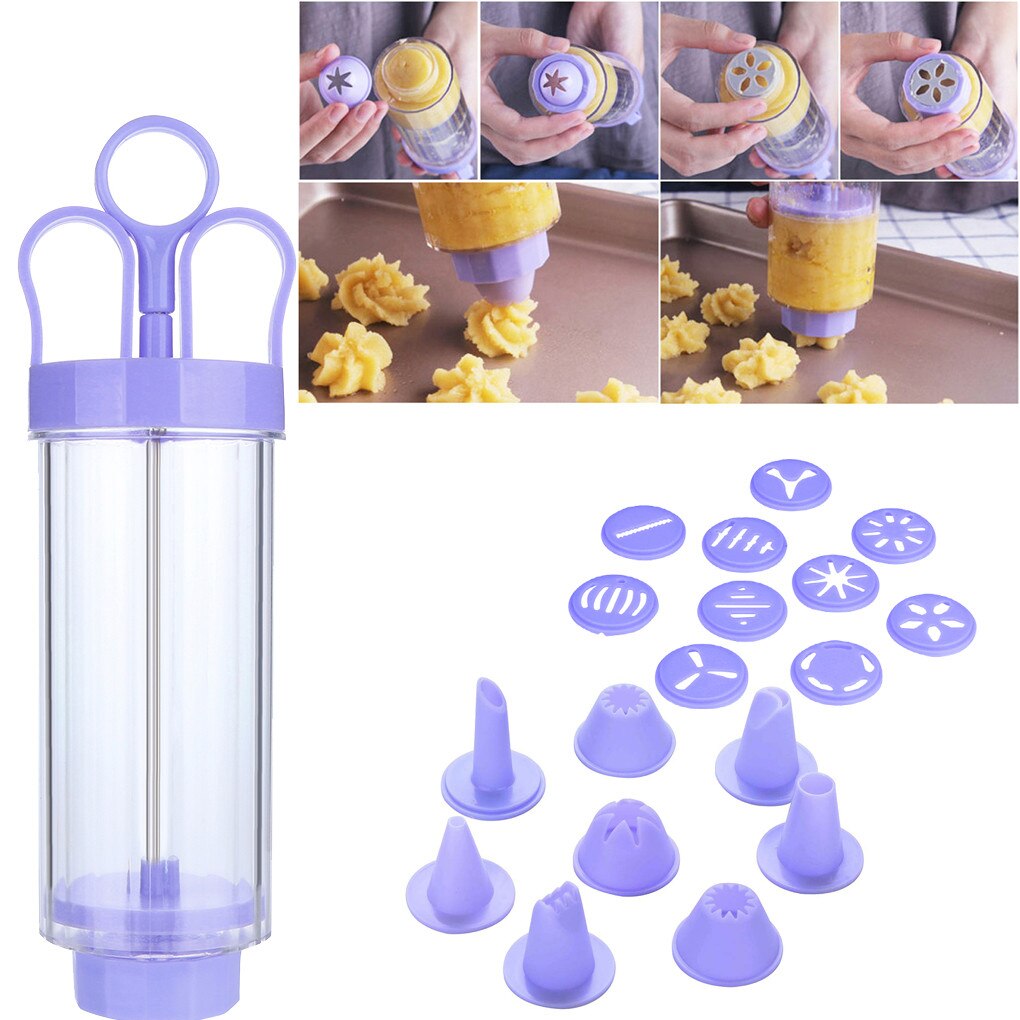 Cookie Making Maker Pomp Persmachine Cake Biscuit Decorating Levert Bakken Cupcake Icing Gebak Bloem Piping Nozzles Decor