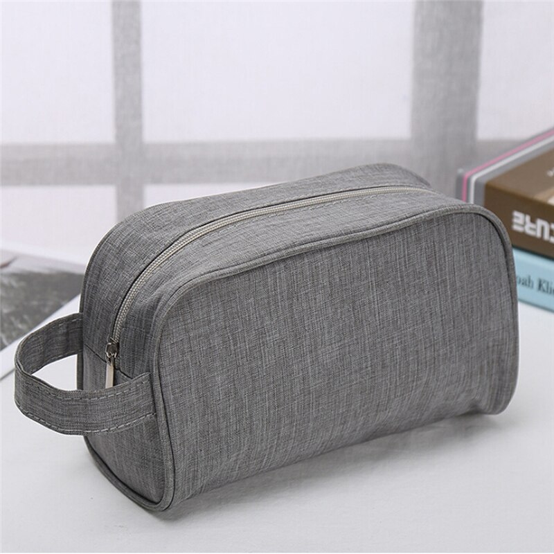 Bolso de cosméticos Simple de para hombres y mujeres, bolsos de viaje de Color sólido con cremallera, neceser organizador, bolsa de almacenamiento, bolsas de maquillaje