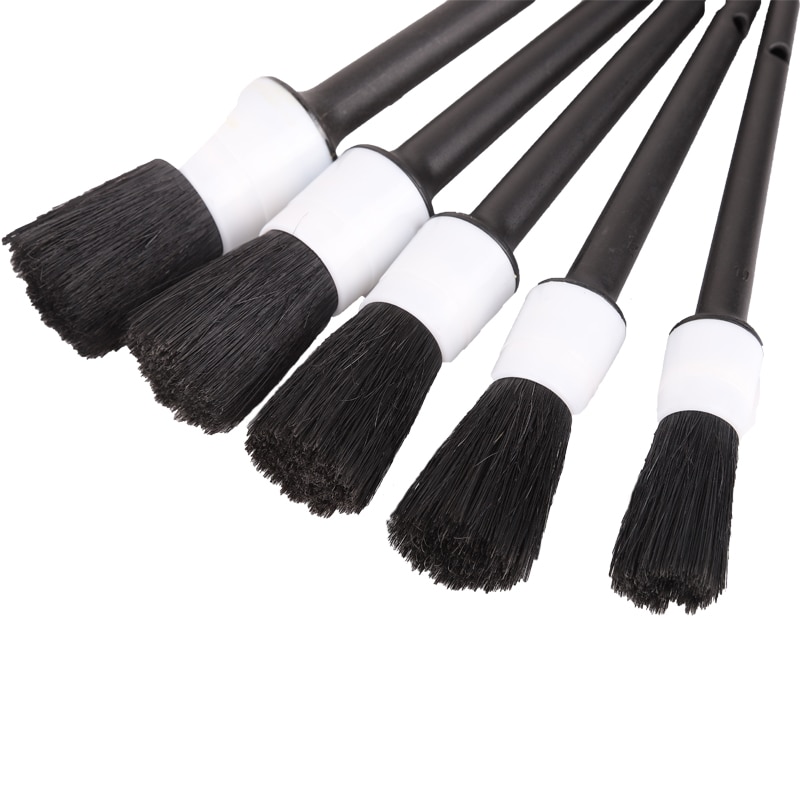 Brocha de jabalí Natural para Limpieza del cabello, producto de herramientas con detalles para el coche, 1 Uds. De accesorios con estilo para el salpicadero y las ruedas