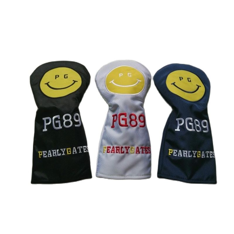 Golf Driver Fairway Woods Headcovers PG89 Smiling Face Nylon Golf Hybrid Blade Putter Covers For Clubs Set