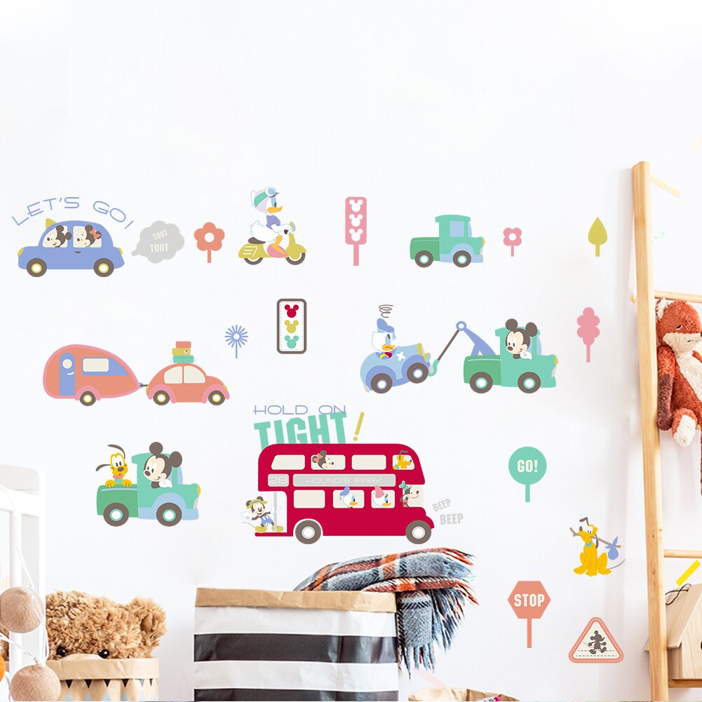 Cartoon McQ Racing road wall stickers for kids rooms nursery children's room decor on the wall car decals Child: Chocolate