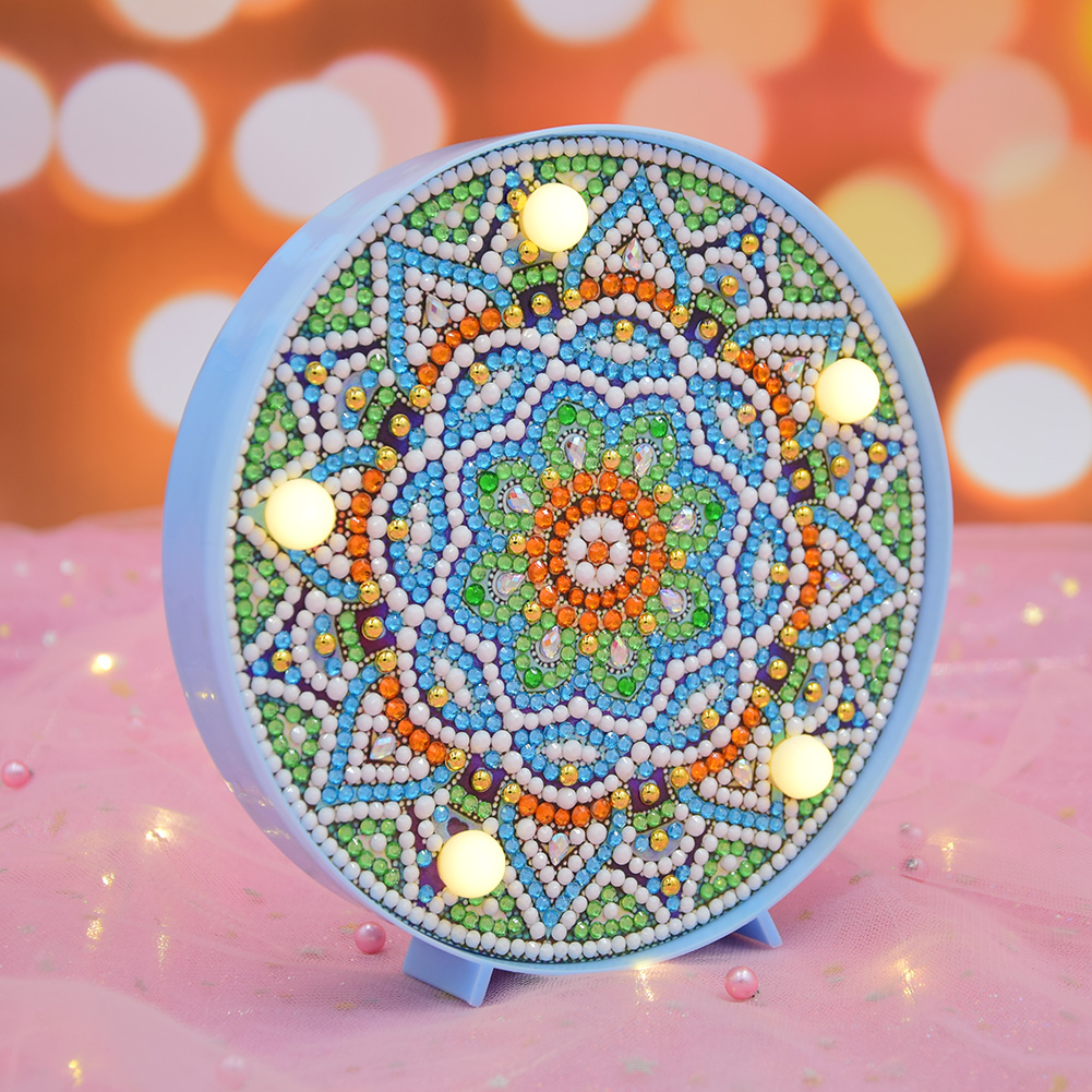 Diamant Malerei LED Lampe Licht Mandala 5D Diamant Stickerei Landschaft Strass DIY Diamant Weihnachten Halloween