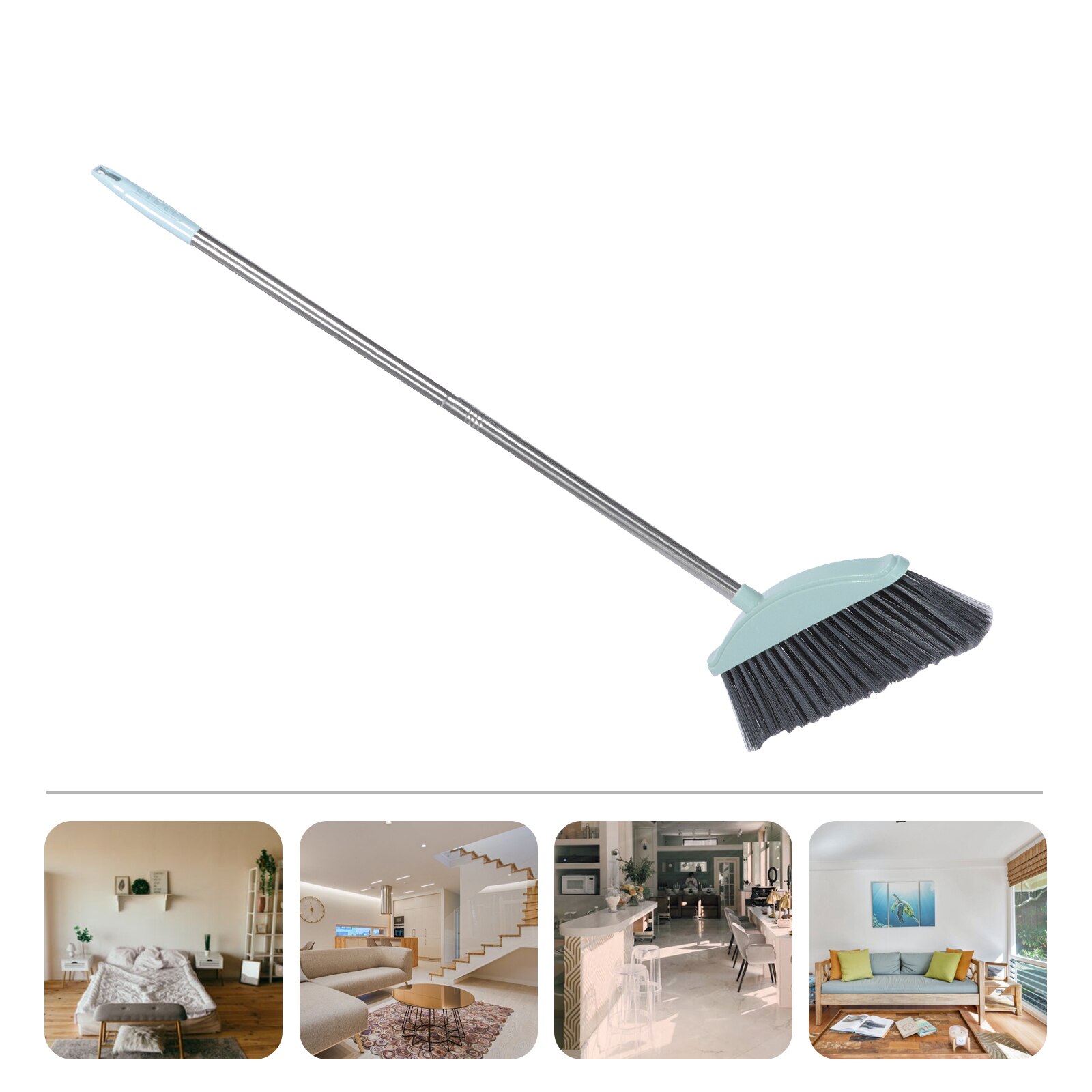 Home Dust Pan Cleaning Dust Pan Long Handle Dustpan Stoop Dustpan Trash Shovel: Silver Sky-blue87.3x