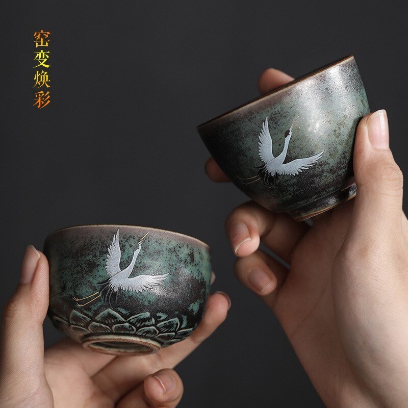 1Pcs/3Pcs Japanse Stijl Keramische Kopje Koffie Porselein Persoonlijke Enkele Aardewerk Thee Cups Drinkware Wijn Mok Water mokken