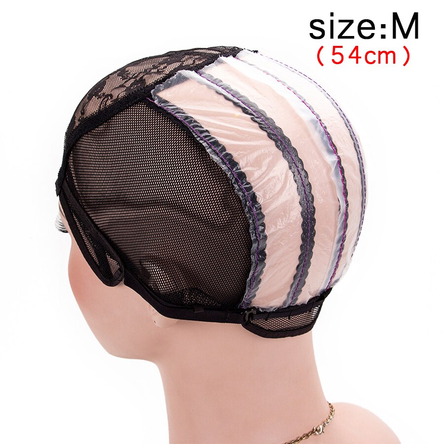 Alileader Wig Caps For Making Wigs 1Pcs Breathable Mesh Weaving Wig Caps With Adjustable Straps Mesh Wig Cap Wig Making Kit: black m