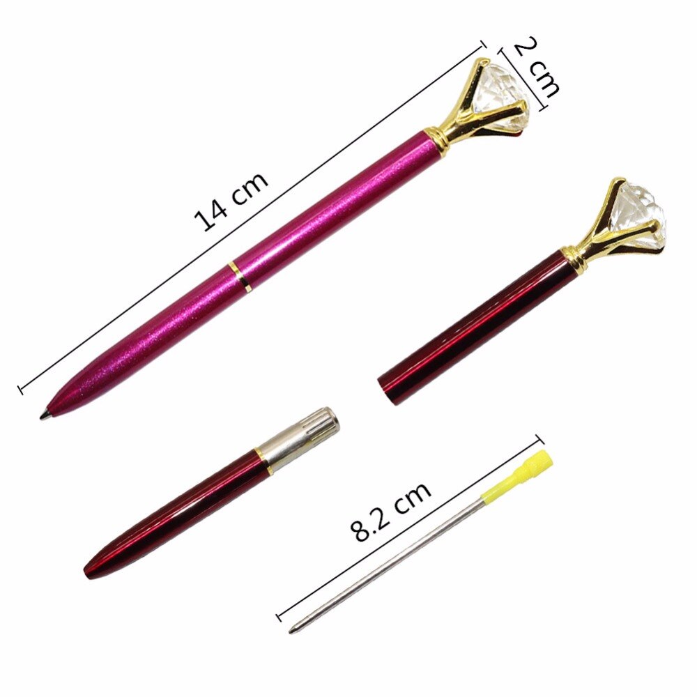 1 pièces stylo à bille rubis Rose diamant étudiant affaires bureau écriture stylo 0.7mm bleu/noir recharge