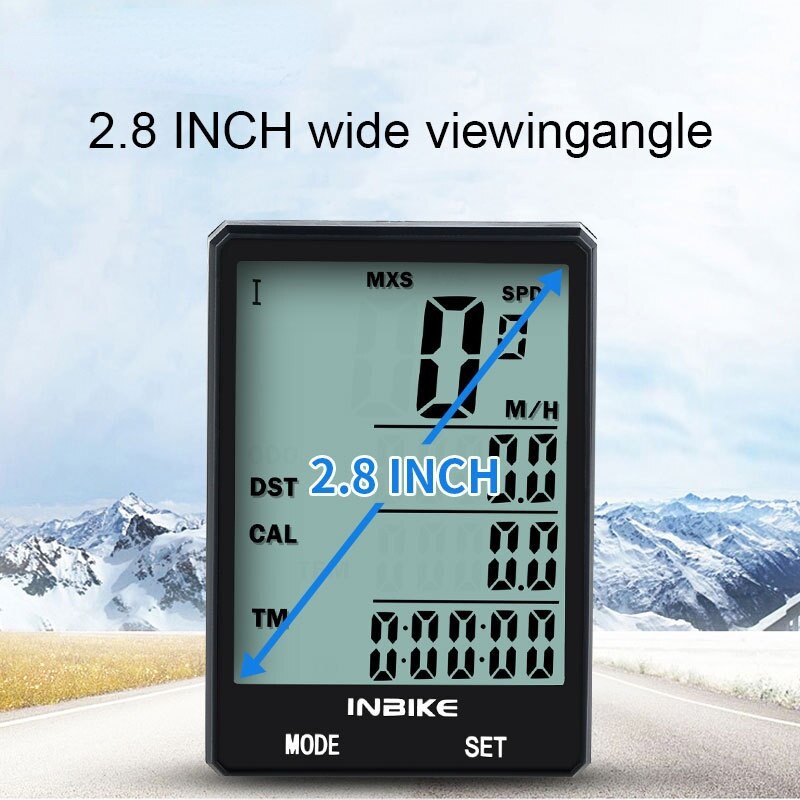 CX-9 Bike Computer Bicycle Speedometer Wireless Wired Bicycle Odometer Speedometer Cycling Stopwatch 2.8 inch giant screen